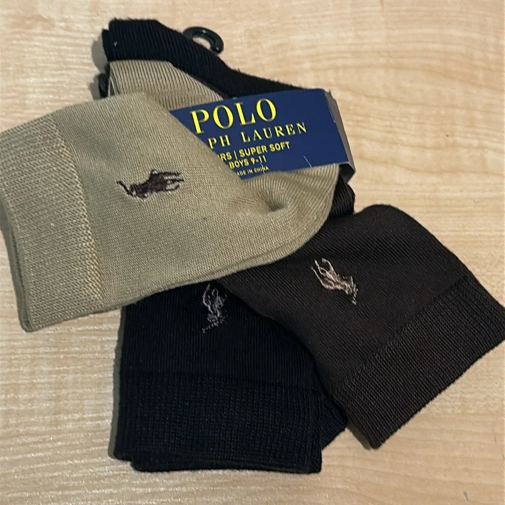 Polo Bundle - 6 Pairs Socks, 3 Dress Socks AND 3 Crew Socks